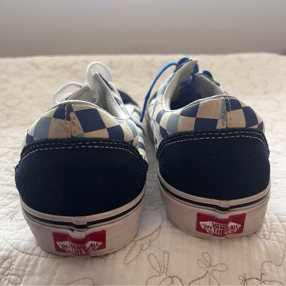 Vans Old Skool Blue Topaz Checkerboard Lace Up Men’s 9.5 Women’s 11 - Picture 11 of 12